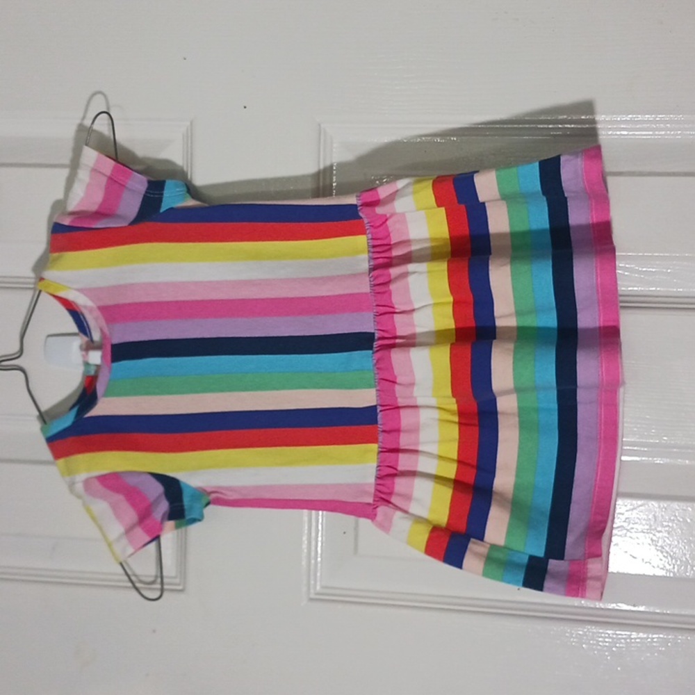 Wonder Nation Striped Dress With Small Opening In The Back